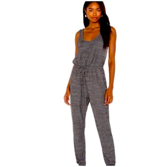 Free People Beach Bicoastal Jogger Jumpsuit Charcoal Heather Gray Size Medium - Picture 2 of 15
